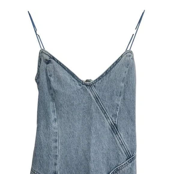 NEW NWOT Amanda Uprichard Symone Strapless Denim Maxi Dress In Cielo Blue - Picture 3 of 8